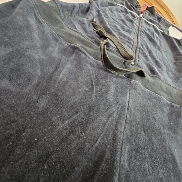 Red Zone Sleeveless Jumpsuit Women's Size M Black Velour Drawstring Wide Leg EUC - Picture 3 of 16